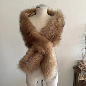 Brown faux fur scarf